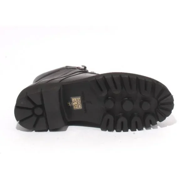 Roberto Serpentini 59500 Black Leather Fleece Lace-Up Ankle Boots